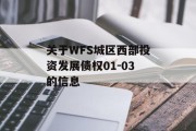 关于WFS城区西部投资发展债权01-03的信息