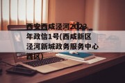 西安西咸泾河2023年政信1号(西咸新区泾河新城政务服务中心西区)