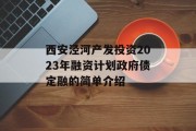 西安泾河产发投资2023年融资计划政府债定融的简单介绍