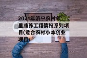 2024年济宁农村邻里康养工程债权系列项目(适合农村小本创业项目)