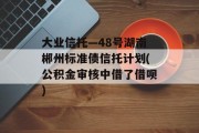 大业信托—48号湖南郴州标准债信托计划(公积金审核中借了借呗)