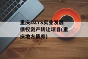 重庆DZYS实业发展债权资产转让项目(重庆地方债券)