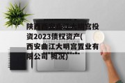 陕西西安曲江大明宫投资2023债权资产(西安曲江大明宫置业有限公司 概况)