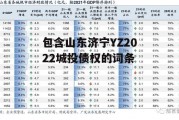 包含山东济宁YZ2022城投债权的词条