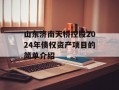 山东济南天桥控股2024年债权资产项目的简单介绍