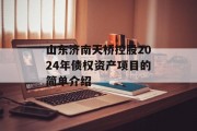山东济南天桥控股2024年债权资产项目的简单介绍