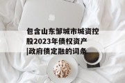 包含山东邹城市城资控股2023年债权资产|政府债定融的词条