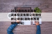 2024洛阳西苑国有资本投资有限公司债权转让项目(洛阳市西苑城投网站)