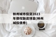 林州城市投资2023年债权融资项目(林州城投债券)