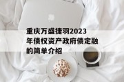 重庆万盛捷羽2023年债权资产政府债定融的简单介绍