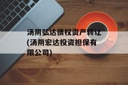 汤阴弘达债权资产转让(汤阴宏达投资担保有限公司)