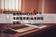 山东NHHZ2024年政信项目(山东政信延期)