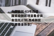 头部信托-63号西咸国家级新区项目集合资金信托计划(西咸新区投资基金协会)