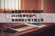 山东邹城市城资公控股2024年债权资产(邹城城资公司下属公司)