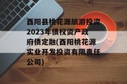 酉阳县桃花源旅游投资2023年债权资产政府债定融(酉阳桃花源实业开发投资有限责任公司)