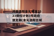 河南洛阳金元明清2023债权计划3号政府债定融(金元洛阳古城遗址)