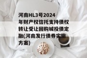 河南HL3号2024年财产权信托支持债权转让受让回购城投债定融(河南发行债券实施方案)