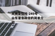 大央企信托-249号山东省会政信的简单介绍