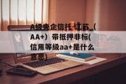 A级央企信托-江苏（AA+）带抵押非标(信用等级aa+是什么意思)