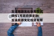 玉溪旅游文化体育投资债权1号政府债定融(玉溪旅游文化投资有限公司)