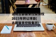 洛阳古都丽景控股债权2023年转让项目(古都丽景控股集团)