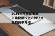 2024年陕西延安城市建投债权资产转让定融的简单介绍