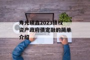寿光硕鑫2023债权资产政府债定融的简单介绍