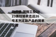 政府债-简阳工投2023债权拍卖志远26号系列定融产品的简单介绍