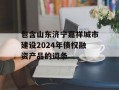 包含山东济宁嘉祥城市建设2024年债权融资产品的词条