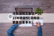 河南洛阳古都资产2023年收益权(洛阳古都集团董事长)