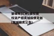 邹城市SCWL债权债权资产拍卖城投债定融(邹城拍卖公告)