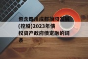 包含四川成都简阳发展(控股)2023年债权资产政府债定融的词条