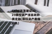 CADZ开发建设2023债权资产项目政府债定融(债权资产是指什么)