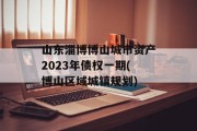山东淄博博山城市资产2023年债权一期(博山区域城镇规划)