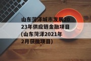 山东菏泽城市发展2023年供应链金融项目(山东菏泽2021年2月获批项目)