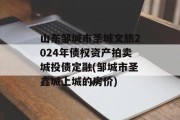 山东邹城市圣城文旅2024年债权资产拍卖城投债定融(邹城市圣鑫城上城的房价)