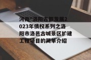 河南*洛阳古都发展2023年债权系列之洛阳市洛邑古城景区扩建工程项目的简单介绍