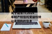 关于山东TC2024年财产权信托受益权转让及回购的信息