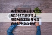 山东寿光市昇景海洋发展2024年债权转让项目城投定融(寿光森森鱼缸专卖店电话)