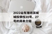 2022山东潍坊滨城城投债权20号、27号的简单介绍