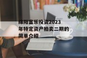 绵阳富乐投资2023年特定资产拍卖二期的简单介绍