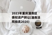 2023年重庆潼南区债权资产转让(潼南法院拍卖2020)