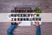 2024遂宁广利资产收益权定融(遂宁广利工业发展有限公司评级报告)