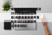 成都鑫美旅游开发投资2022年债权转让项目(成都鑫美旅游开发投资2022年债权转让项目招标)