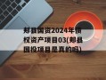 郏县国资2024年债权资产项目03(郏县国投项目是真的吗)