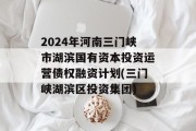 2024年河南三门峡市湖滨国有资本投资运营债权融资计划(三门峡湖滨区投资集团)