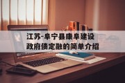 江苏-阜宁县康阜建设政府债定融的简单介绍