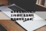 山东青岛海科控股2023年债权(青岛海科集团领导班子名单)