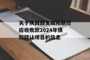 关于陕西西安咸阳新控应收账款2024年债权转让项目的信息