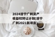 2024遂宁广利资产收益权转让计划(遂宁广利2021新项目)